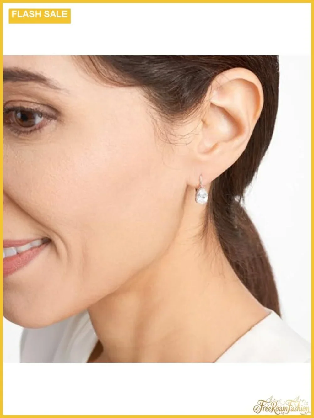 Sterling Silver Pear Cut Cubic Zirconia Leverback Drop Earrings